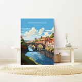 Knaresborough Travel Print, Travel Poster of Knaresborough, North Yorkshire Gift, England, Knaresborough Art Lovers Gift, Wall Art Print NQ Media Designs