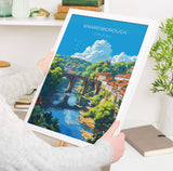 Knaresborough Travel Poster Wall Art, Travel Print of Knaresborough, North Yorkshire Gift, England, Knaresborough Art Lovers Gift NQ Media Designs