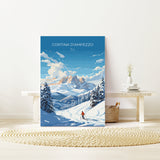 Cortina d'Ampezzo Wall Art Travel Poster, Travel Print of Cortina d'Ampezzo, Ski Poster Art Gift, Italy Dolomites Ski Art Travel Lovers Gift NQ Media Designs