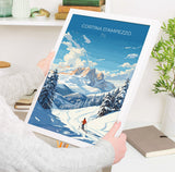 Cortina d'Ampezzo Wall Art Travel Poster, Travel Print of Cortina d'Ampezzo, Ski Poster Art Gift, Italy Dolomites Ski Art Travel Lovers Gift NQ Media Designs