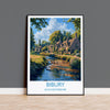 Bibury Travel Poster, Travel Print of Bibury, Gloucestershire Cotswolds Gift, England, Bibury Art Lovers Gift, Wall Art Print