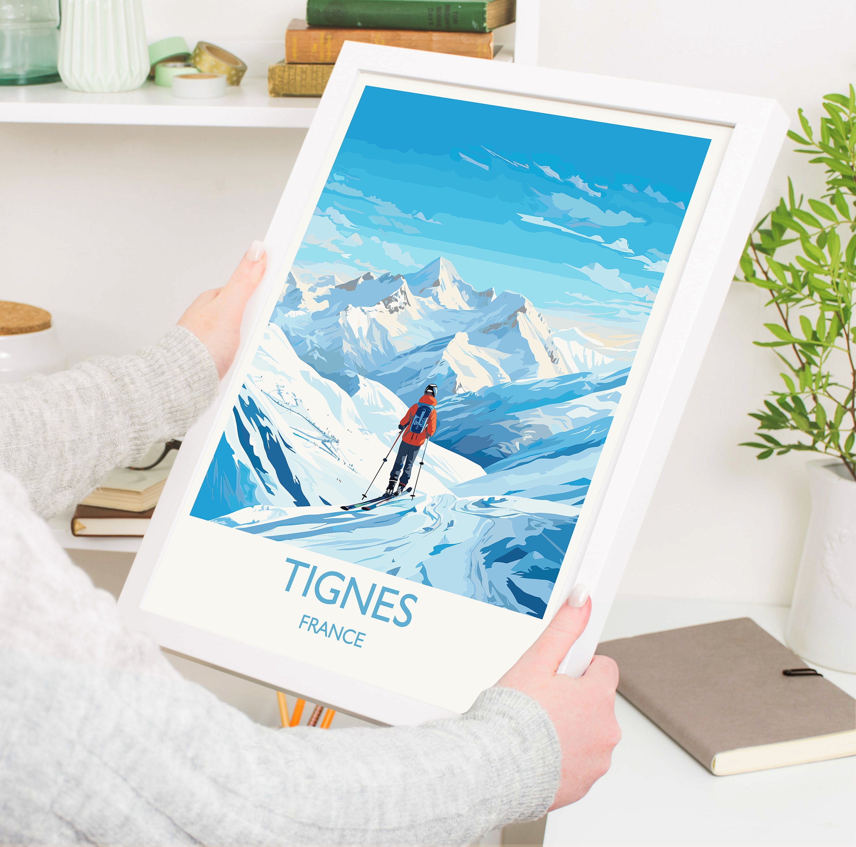 Tignes Wall Art Travel Poster, Travel Print of Tignes, Ski Poster, Tignes Art Gift, France Ski Art Travel Gift NQ Media Designs