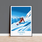 Tignes Wall Art Travel Poster, Travel Print of Tignes, Ski Poster, Tignes Art Gift, France Ski Art Travel Gift NQ Media Designs