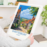 Shaftesbury Travel Print Wall Art, Travel Poster of Shaftesbury, England, Dorset Coast Art Lovers Gift, Dorset Wall Decor NQ Media Designs