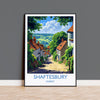 Shaftesbury Travel Poster Wall Art, Travel Print of Shaftesbury, England, Dorset Coast Art Lovers Gift, Shaftesbury Wall Decor