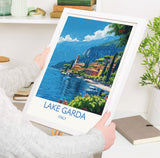 Lake Garda Travel Poster Wall Art, Travel Print of Lake Garda, Lake Garda Art Lovers Gift, Italy, Italian Lakes Art Gift NQ Media Designs