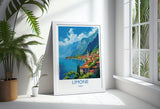 Limone Travel Print Wall Art, Travel Poster of Lake Garda, Limone Art Lovers Gift, Italy, Italian Lakes Art Gift NQ Media Designs
