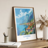 Limone Travel Print Wall Art, Travel Poster of Lake Garda, Limone Art Lovers Gift, Italy, Italian Lakes Art Gift NQ Media Designs