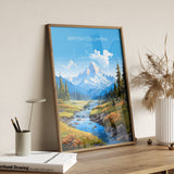 British Columbia Wall Art Travel Print, Travel Poster of British Columbia, British Columbia Art Lovers Gift, Canada Art Travel Gift NQ Media Designs