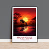 Mana Pools Travel Print Wall Art, Travel Poster of Mana Pools, Zimbabwe Gift, Mana Pools National Park Sunset Africa Art Gift NQ Media Designs