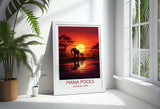 Mana Pools Travel Print Wall Art, Travel Poster of Mana Pools, Zimbabwe Gift, Mana Pools National Park Sunset Africa Art Gift NQ Media Designs