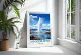 Strokkur Geyser Poster Wall Art, Strokkur Geyser Travel Print, Iceland Wall Art, Strokkur Geyser Art Lovers Gift, Iceland Gift NQ Media Designs