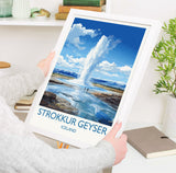 Strokkur Geyser Poster Wall Art, Strokkur Geyser Travel Print, Iceland Wall Art, Strokkur Geyser Art Lovers Gift, Iceland Gift NQ Media Designs