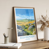 Bodmin Moor Travel Print, Travel Poster of Bodmin Moor, England, Cornwall Art, Bodmin Moor Gift, Wall Art Print NQ Media Designs