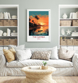 The Gambia Travel Poster Wall Art, Travel Poster of The Gambia , The Gambia Gift, The Gambia Sunset Africa, Africa Art Lovers Gift, NQ Media Designs