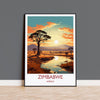 Zimbabwe Travel Poster Wall Art, Travel Poster of Zimbabwe Sunset, Zimbabwe Gift, Zimbabwe Travel Art, Africa Art Lovers Gift, NQ Media Designs