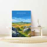 Bodmin Moor Travel Print, Travel Poster of Bodmin Moor, England, Cornwall Art Lovers Gift, Bodmin Moor Gift, Wall Art Print NQ Media Designs