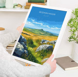 Bodmin Moor Travel Print, Travel Poster of Bodmin Moor, England, Cornwall Art Lovers Gift, Bodmin Moor Gift, Wall Art Print NQ Media Designs