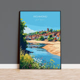 Richmond Travel Print, Travel Poster of Richmond, North Yorkshire Gift, England, Richmond Art Lovers Gift, Wall Art Print NQ Media Designs