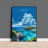 Bermuda Poster Wall Art, Travel Print of Bermuda, Atlantic Ocean, Bermuda Art Lovers Gift, Bermuda Canvas Wall Art NQ Media Designs