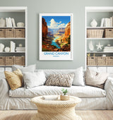 Grand Canyon Travel Poster Wall Art, Travel Print of Grand Canyon, Grand Canyon Art Lovers Gift, Arizona, USA Travel Wall Art NQ Media Designs