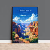Grand Canyon Travel Print Wall Art, Travel Poster of Grand Canyon, Grand Canyon Art Lovers Gift, Arizona, USA Travel Art NQ Media Designs