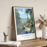 Burford Travel Poster, Travel Print of Burford, Oxfordshire Gift, England, Burford Art Lovers Gift, Wall Art Print NQ Media Designs