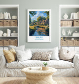 Bibury Travel Poster, Travel Print of Bibury, Gloucestershire Cotswolds Gift, England, Bibury Art Lovers Gift, Wall Art Print NQ Media Designs