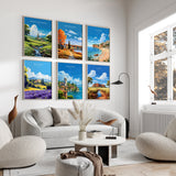 Travel Wall Art Print Gift Set, 6 Travel Posters,City Prints, Adventure Travel Wall Art, Barcelona, London, New York and many more! NQ Media Designs