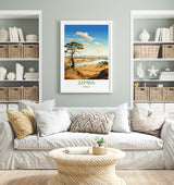 Zambia Travel Print Wall Art, Travel Poster of Zambia, Zambia Gift, Zambia Travel Art, Africa Art Lovers Gift, NQ Media Designs