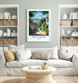 Shaftesbury Travel Poster Wall Art, Travel Print of Shaftesbury, England, Dorset Coast Art Lovers Gift, Shaftesbury Wall Decor NQ Media Designs
