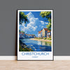 Christchurch Travel Print Wall Art, Travel Poster of Christchurch, England, Dorset Coast Art Lovers Gift, Dorset Wall Decor NQ Media Designs