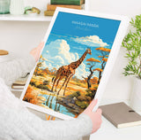 Maasai Mara Travel Poster Wall Art, Travel Print of Maasai Mara, Kenya Gift, Maasai MaraNational Reserve Africa Art Gift NQ Media Designs