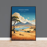 Maasai Mara Travel Print Wall Art, Travel Poster of Maasai Mara, Kenya Gift, Maasai MaraNational Reserve Africa Art Gift NQ Media Designs