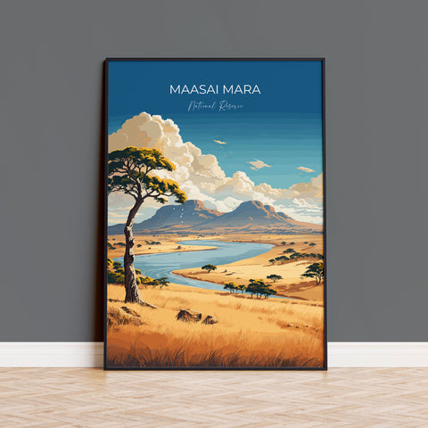 Maasai Mara Travel Print Wall Art, Travel Poster of Maasai Mara, Kenya Gift, Maasai Mara  National Reserve Africa Art Gift