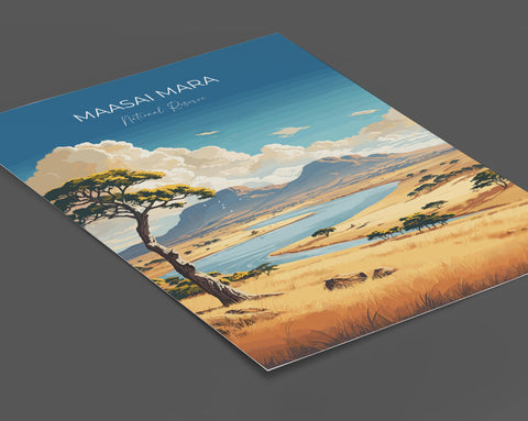 Maasai Mara Travel Print Wall Art, Travel Poster of Maasai Mara, Kenya Gift, Maasai Mara  National Reserve Africa Art Gift