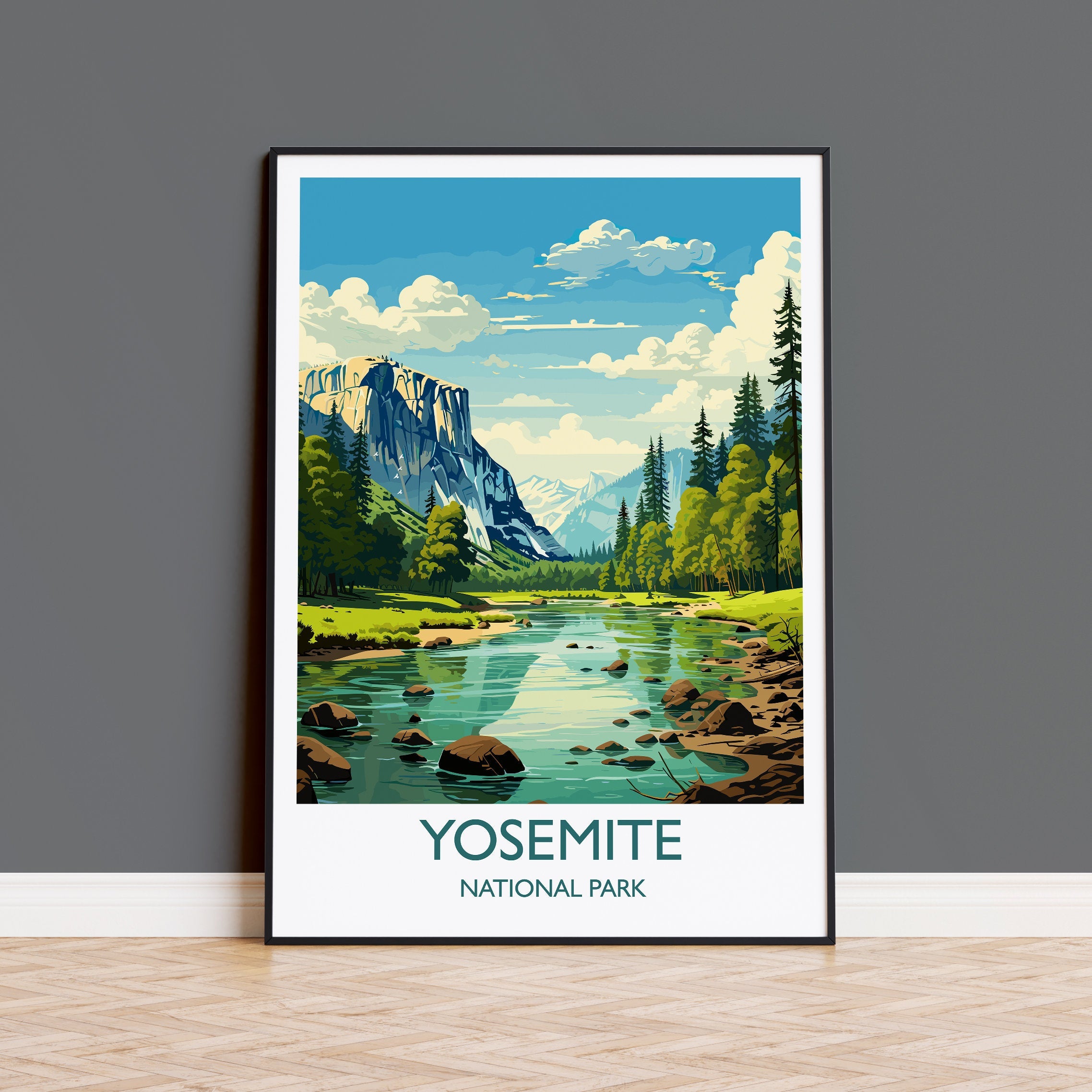 Yosemite Travel Print Wall Art, Travel Poster of Yosemite, National Park Art, Yosemite Gift, Colorado, USA, Travel Wall Art Gift NQ Media Designs