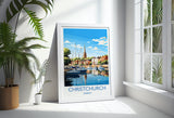 Christchurch Travel Poster Wall Art, Travel Print of Christchurch, England, Dorset Coast Art Lovers Gift, Dorset Wall Decor NQ Media Designs