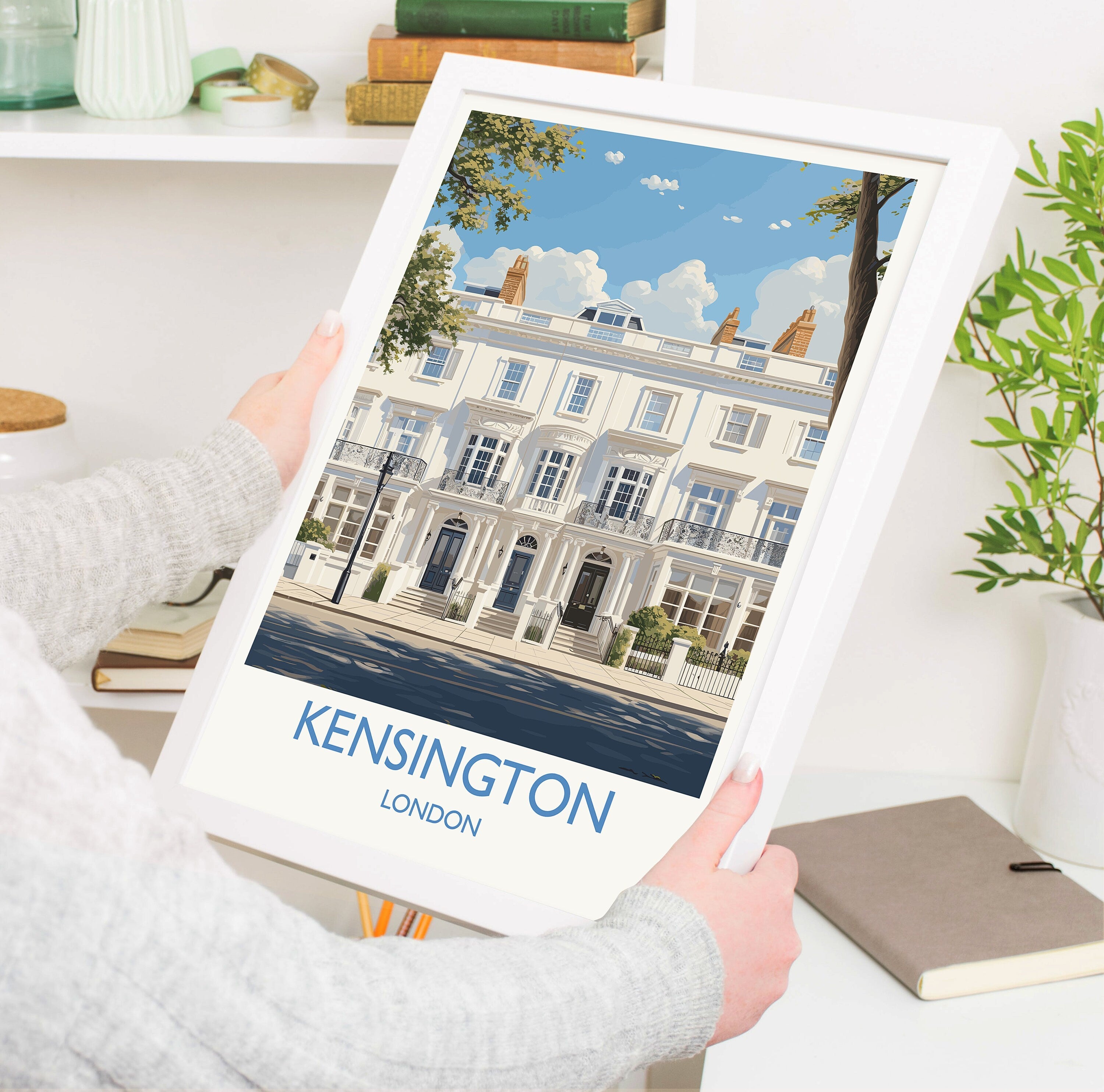 Kensington Travel Print Wall Art, Travel Poster of Kensington, London Poster, Kensington Gift, Kensington Art Lovers Gift, UK Travel Gift NQ Media Designs