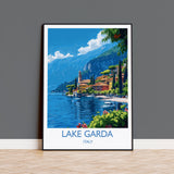 Lake Garda Travel Poster Wall Art, Travel Print of Lake Garda, Lake Garda Art Lovers Gift, Italy, Italian Lakes Art Gift NQ Media Designs