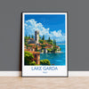 Lake Garda Travel Print Wall Art, Travel Poster of Lake Garda, Lake Garda Art Lovers Gift, Italy, Italian Lakes Art Gift NQ Media Designs