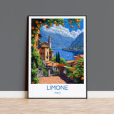 Limone Travel Poster Wall Art, Travel Print of Lake Garda, Limone Art Lovers Gift, Italy, Italian Lakes Art Gift NQ Media Designs