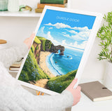 Durdle Door Travel Print, Travel Poster of Durdle Door, England, Dorset Coast Art Lovers Gift, Wall Art Print NQ Media Designs