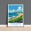 Seven Sisters Travel Print Wall Art, Seven Sisters Travel Poster, East Sussex, English Coastal Art, Seven Sisters Gift, Art Lovers Gift NQ Media Designs