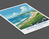 Seven Sisters Travel Print Wall Art, Seven Sisters Travel Poster, East Sussex, English Coastal Art, Seven Sisters Gift, Art Lovers Gift NQ Media Designs