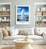 Strokkur Geyser Poster Wall Art, Strokkur Geyser Travel Print, Iceland Wall Art, Strokkur Geyser Art Lovers Gift, Iceland Gift NQ Media Designs