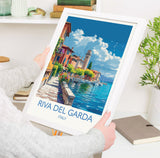 Riva Del Garda Travel Poster Wall Art, Travel Print of Riva Del Garda , Riva Del GardaArt Lovers Gift, Italy, Italian Lakes Art Gift NQ Media Designs