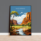 Alice Springs Poster, Travel Print of Alice Springs, Northern Territory, Alice Springs Art Lovers Gift, Australia Wall Art Gift NQ Media Designs