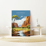 Alice Springs Poster, Travel Print of Alice Springs, Northern Territory, Alice Springs Art Lovers Gift, Australia Wall Art Gift NQ Media Designs