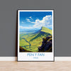 Pen Y Fan Travel Poster Wall Art, Pen Y Fan Travel Print, Wales, Brecon Beacons Welsh Art Gift, Wall Art Print NQ Media Designs